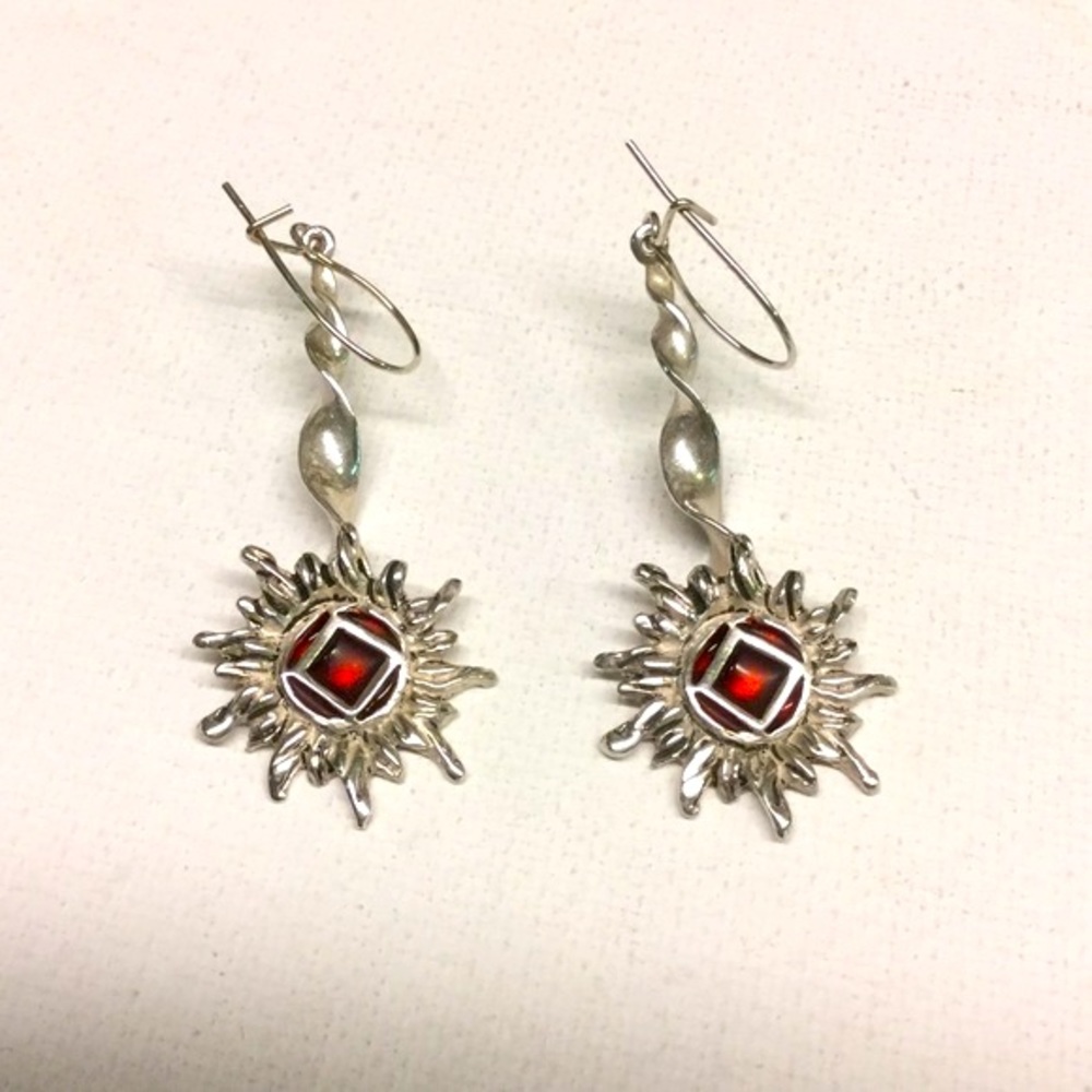 Sterling Silver dangle twist earrings